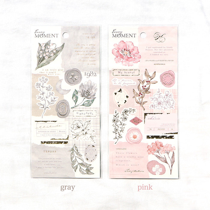 Mind Wave Every Moment Stickers Gray These Japanese stickers are perfect for planners, notebooks, and other papercraft projects.