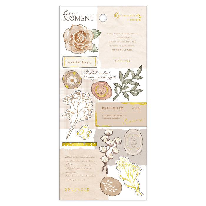 Mind Wave Every Moment Stickers Brown These Japanese stickers are perfect for planners, notebooks, and other papercraft projects.