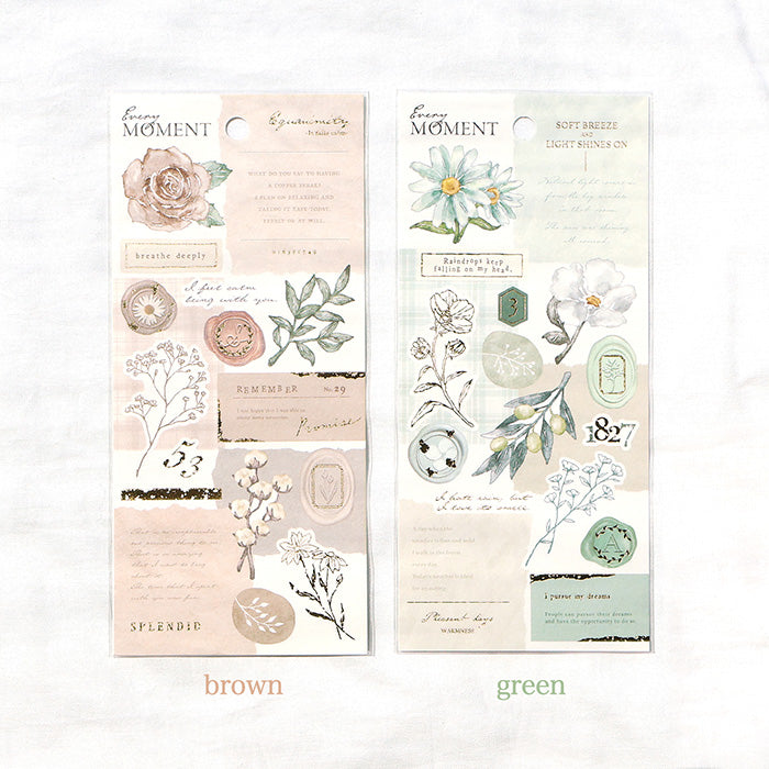 Mind Wave Every Moment Stickers Green These Japanese stickers are perfect for planners, notebooks, and other papercraft projects.