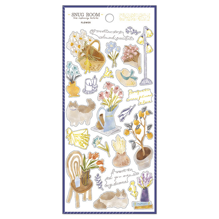 Mind Wave Snug Room Sticker Flower These Japanese stickers are perfect for planners, notebooks, and other papercraft projects.