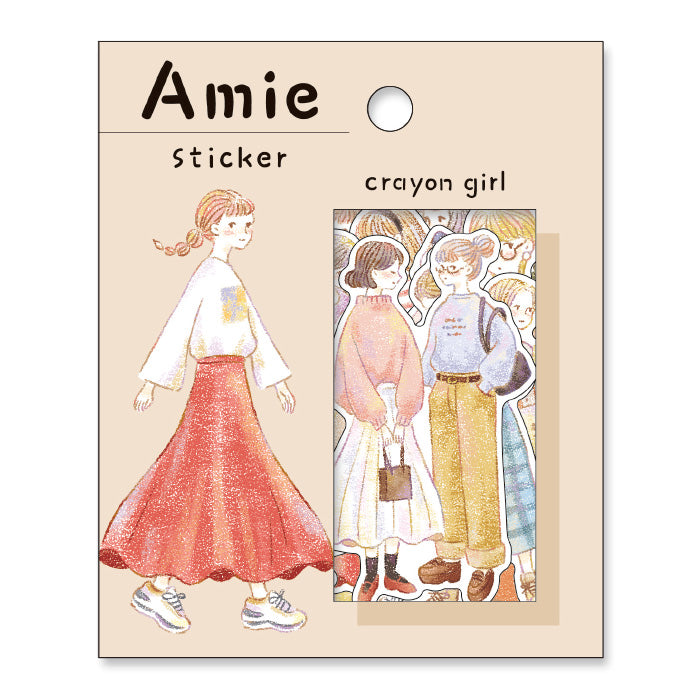 Mind Wave Amie Crayon Girl Stickers  Enhance your papercraft projects with Mind Wave Girl Stickers. These elegant stickers feature stylish girls and are perfect for planners, notebooks, and more. 