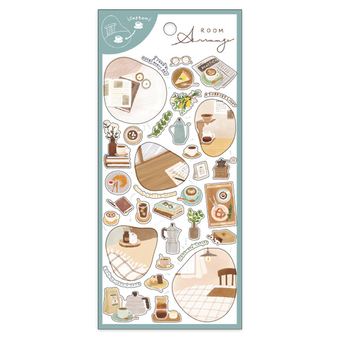 Mind Wave Room Arrangement Sticker Coffee  These Japanese stickers are perfect for planners, notebooks, and other papercraft projects.