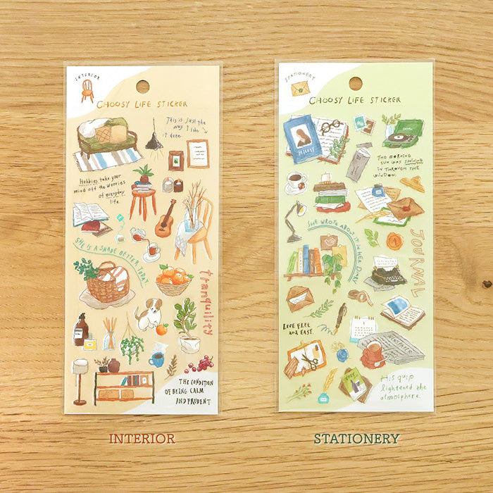 Mind Wave Choosy Life Sticker Interior  These Japanese stickers are perfect for planners, notebooks, and other papercraft projects.