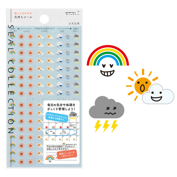 Midori Diary Sticker Feelings Weather