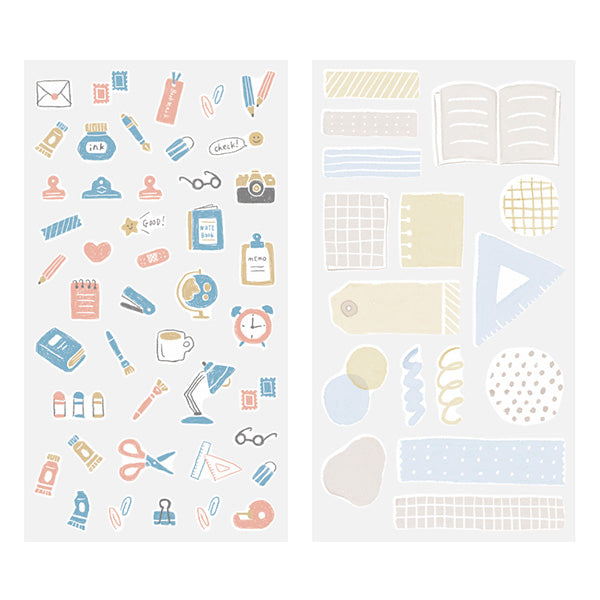 Sticker Two Sheets Monotone Stationery