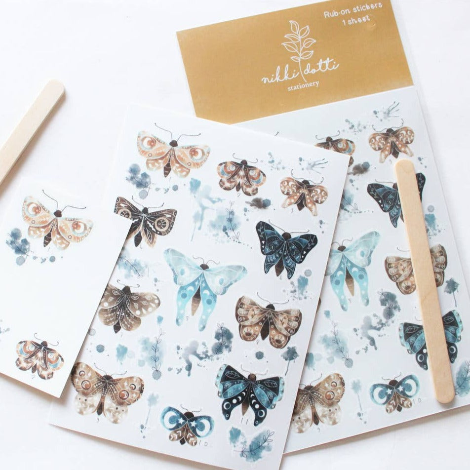 Rub on stickers - Watercolor Butterflies