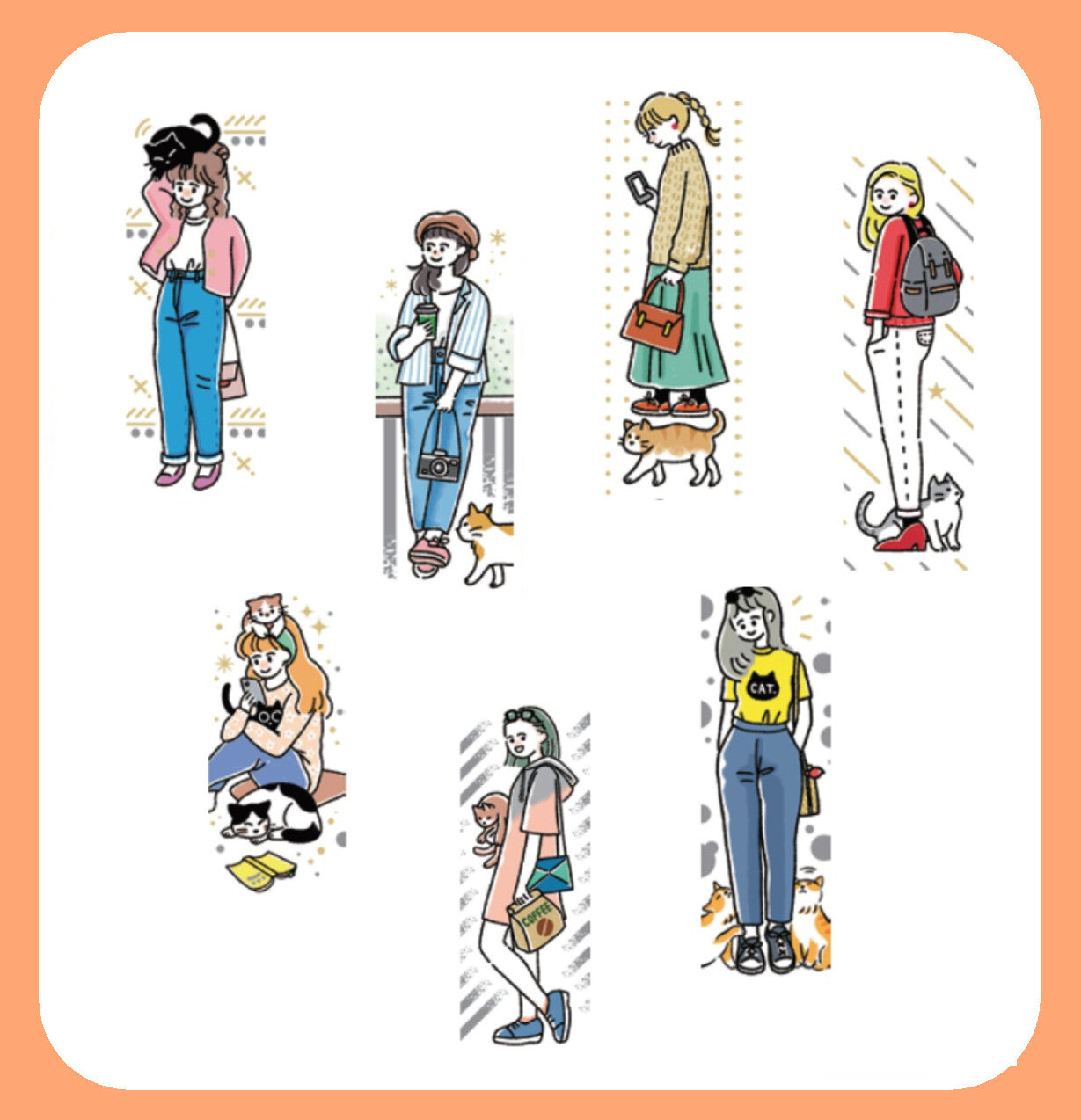 Washitape Girls and Cats Foil