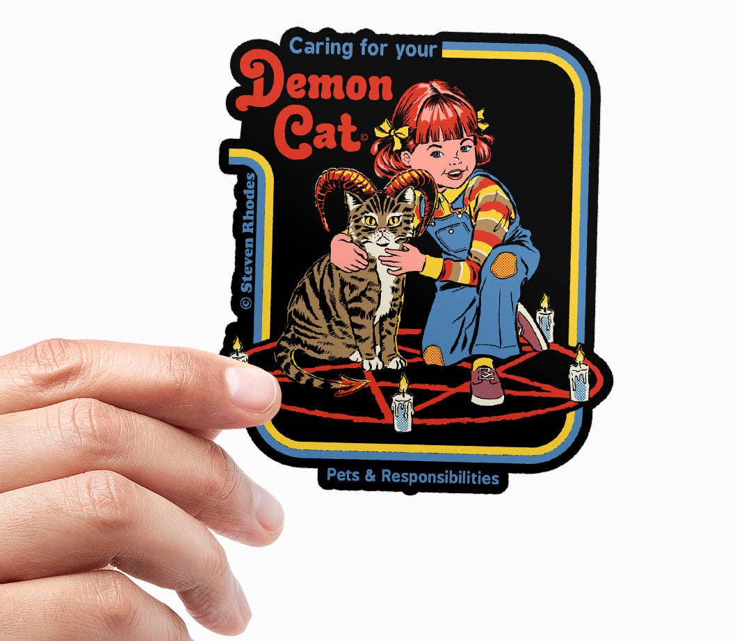 Steven Rhodes Vinyl Sticker Caring For Your Demon Cat