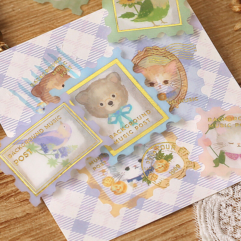 BGM Washi Sticker Flakes Post Office Animal