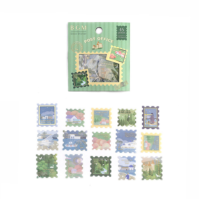 BGM Washi Sticker Flakes Post Office Landscape