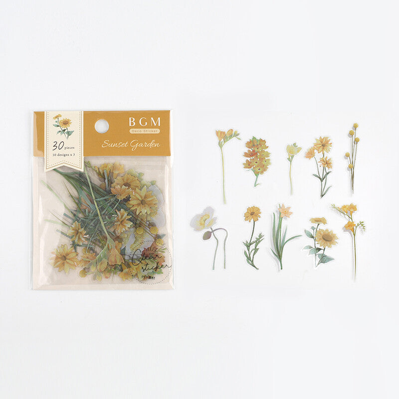 PET Flower Sticker Set Yellow