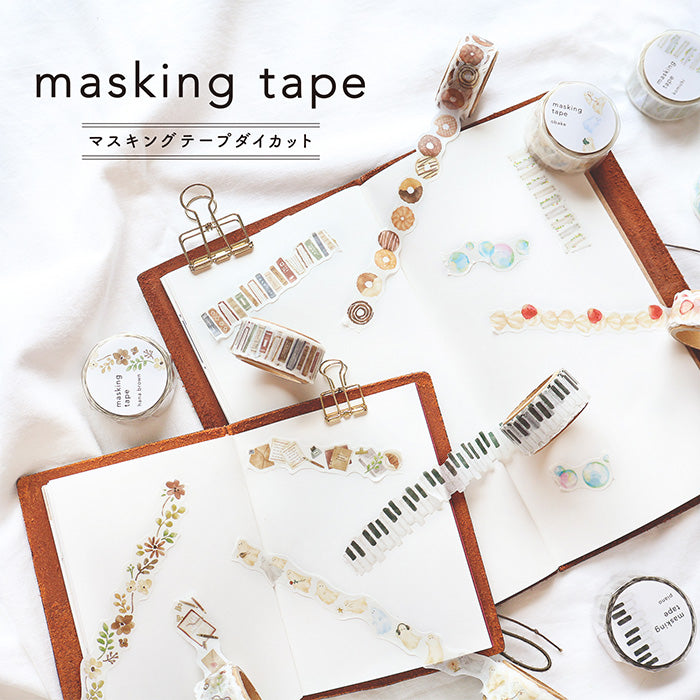 Mind Wave Die-Cut Washitape Tsukue Stationery Japanese die-cut washitape with beautiful illustration for decorating planners, journals and other papercraft projects with.