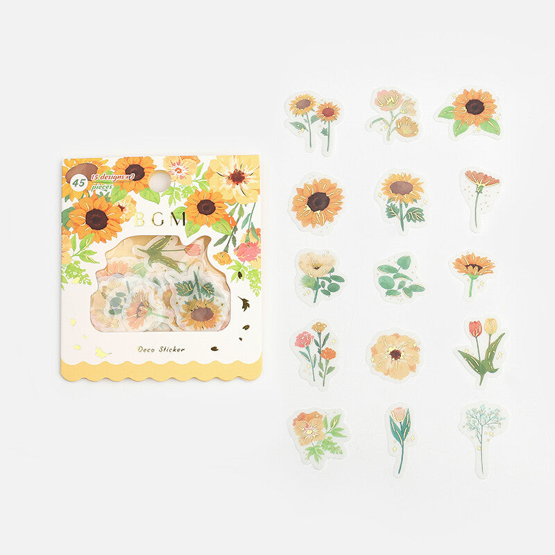 BGM Washi Sticker Flakes Yellow Garden Foil