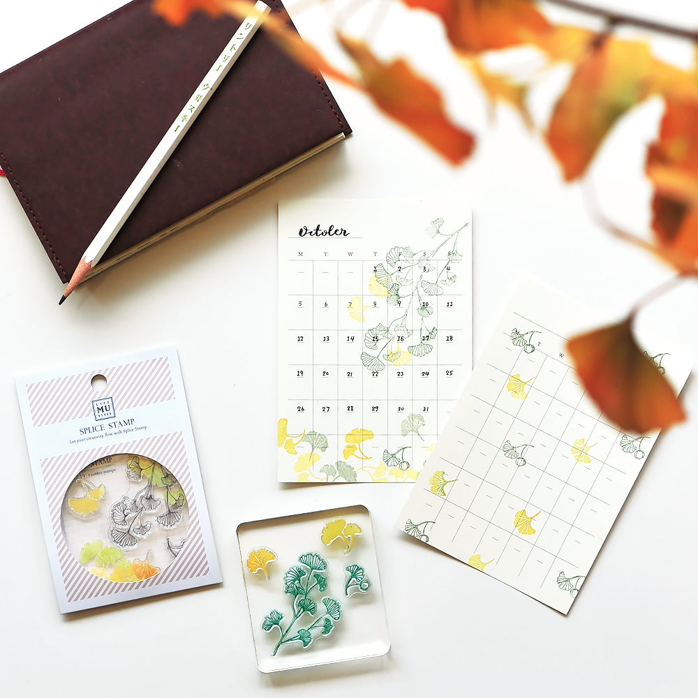Mu Life Style MU Splice Stamp Rubberstamp Set 1019 Falling Leaves Of Shadow