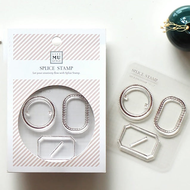 MU Life Style My Icon Stamp Rubberstamp Set No.07 Label Frames