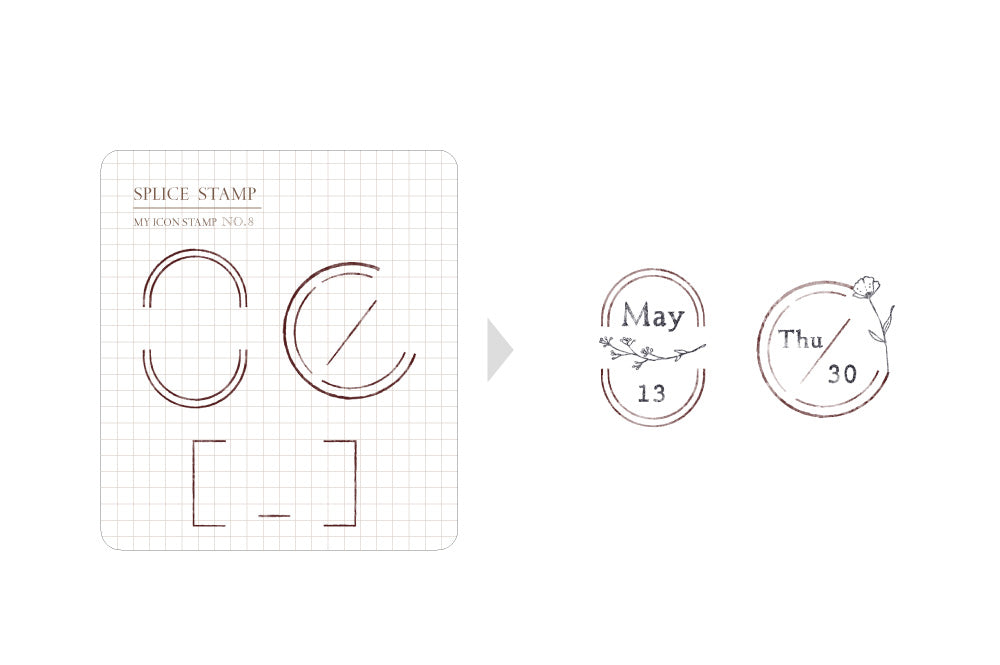 MU Life Style My Icon Stamp Rubberstamp Set No.08 Split Frames