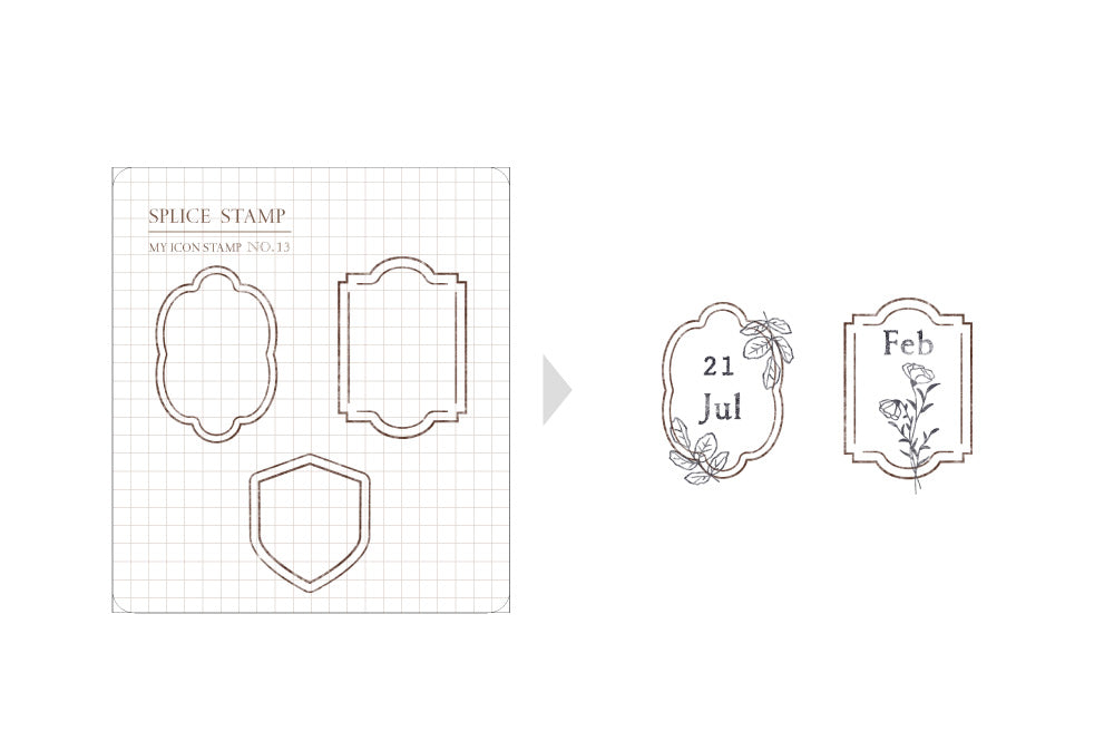 MU Life Style My Icon Stamp Rubberstamp Set No.13 Vintage Border