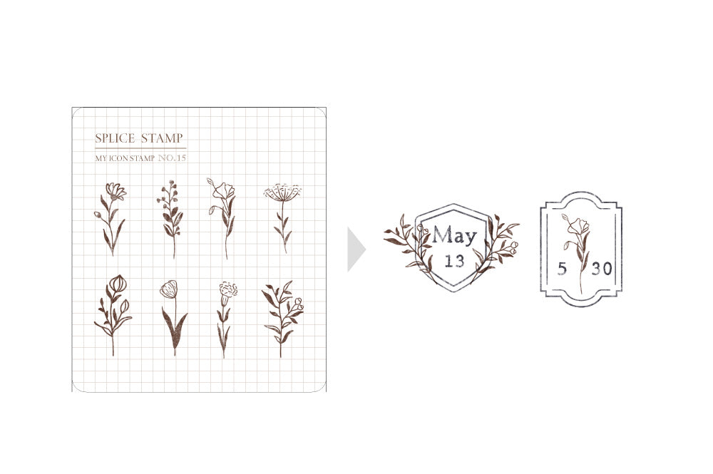 MU Life Style My Icon Stamp Rubberstamp Set No.15 Flower Days