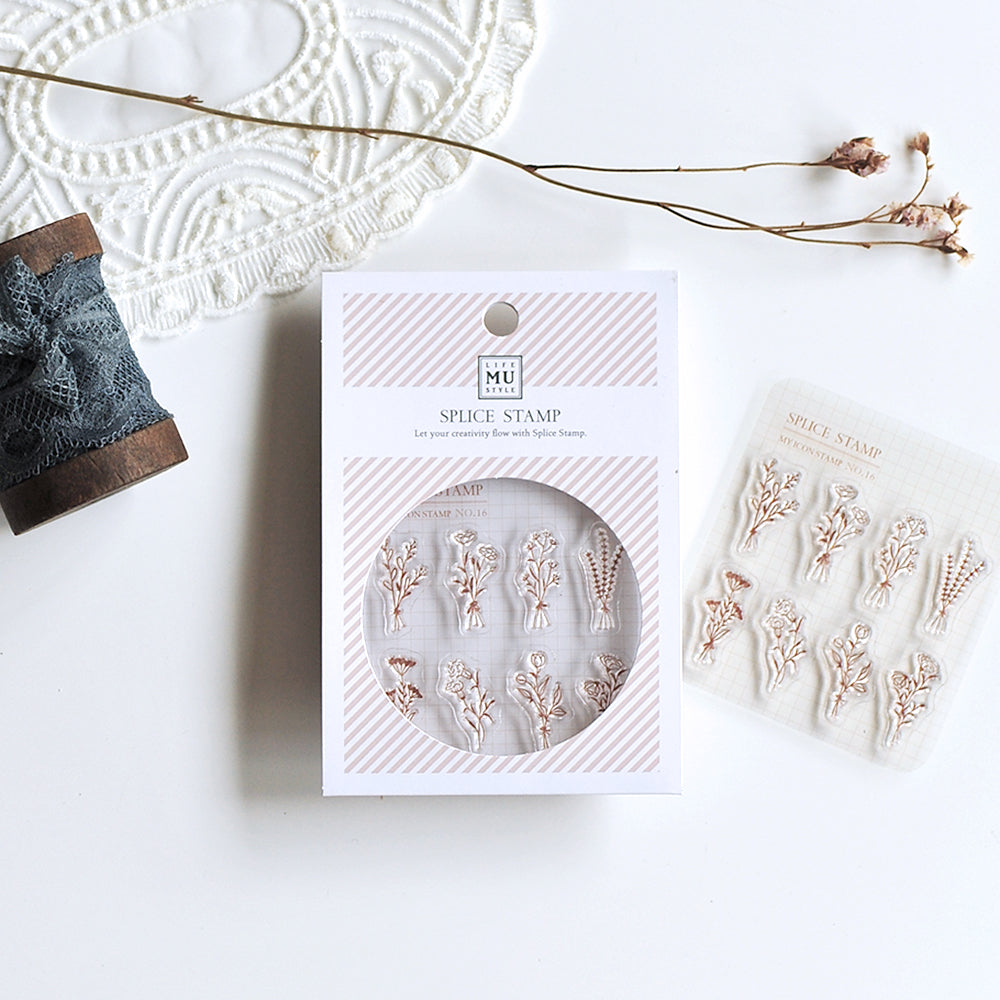 MU Life Style My Icon Stamp Rubberstamp Set No.16 A Bouquet Of
