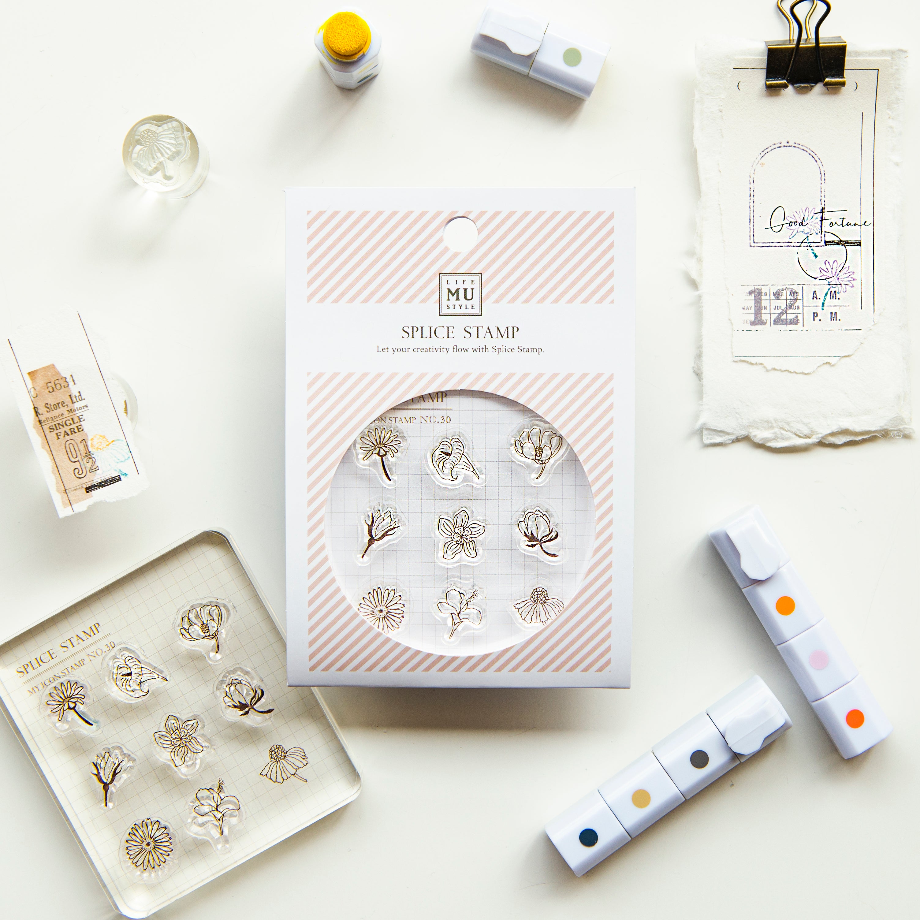 MU Life Style My Icon Stamp Rubberstamp Set No.30 Weekly Flowers
