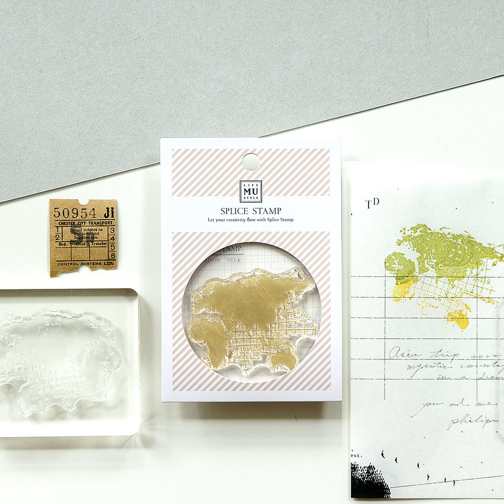 MU Life Style Record Stamp Rubberstamp Set No. 3004 World