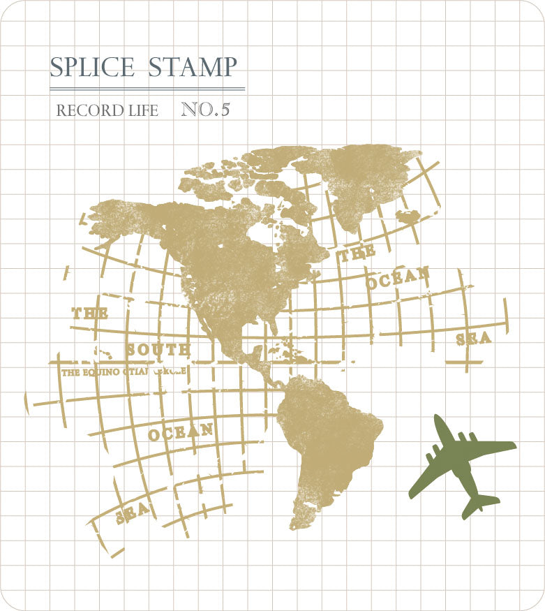 MU Life Style Record Stamp Rubberstamp Set No. 3005 World