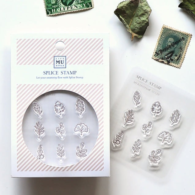 MU Life Style My Icon Stamp Rubberstamp Set No.10 Daily Leaves