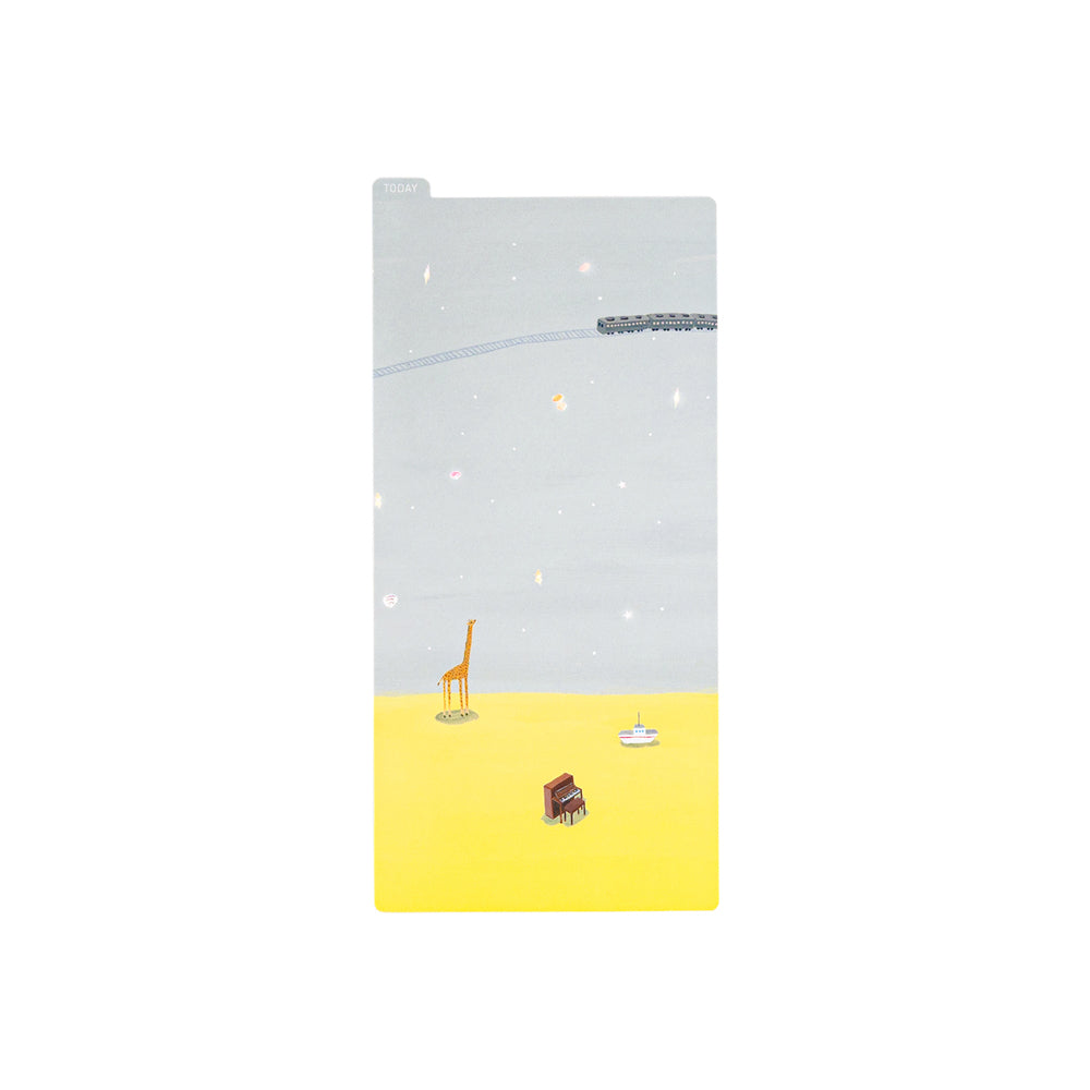 Hobonichi Hiroko Kubota: Pencil Board for Weeks (Twinkle-shells) This pencil board features artwork by Hiroko Kubota. The Hobonichi pencil boards are designed to use underneath the page you are writing on to keep your writing experience even smoother.