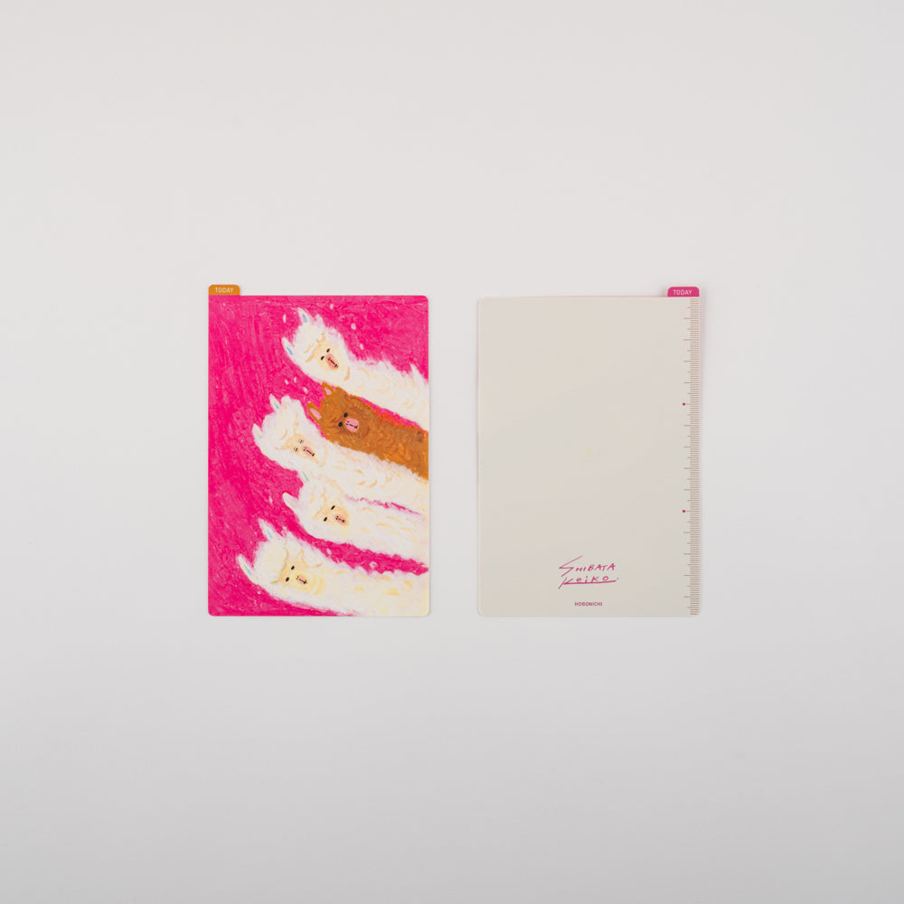 Hobonichi Pencil Board for A6 Size Keiko Shibata - Upwind alpacas This pencil board features an illustration created by Keiko Shibata. In this pencil board you can find cute alpacas in the wind.