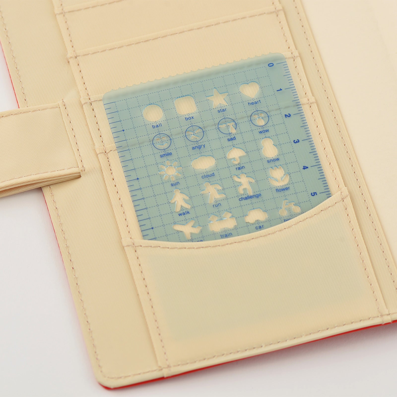 Hobonichi Stencil Schedule Hobonichi stencils are designed to perfectly fit into planner cover pockets. The Schedule stencil has a 12cm ruler, icons for drawing people, modes of transportation, and marks for birthdays and anniversaries. Beneath them are various shapes to help you customize page layouts.