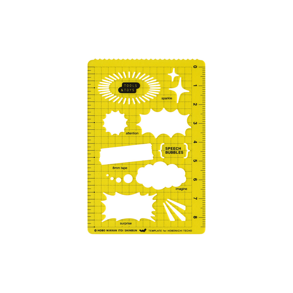 Hobonichi Stencil Speech Bubbles Hobonichi stencils are designed to perfectly fit into planner cover pockets. The Speech Bubbles set includes a variety of speech and thought bubbles