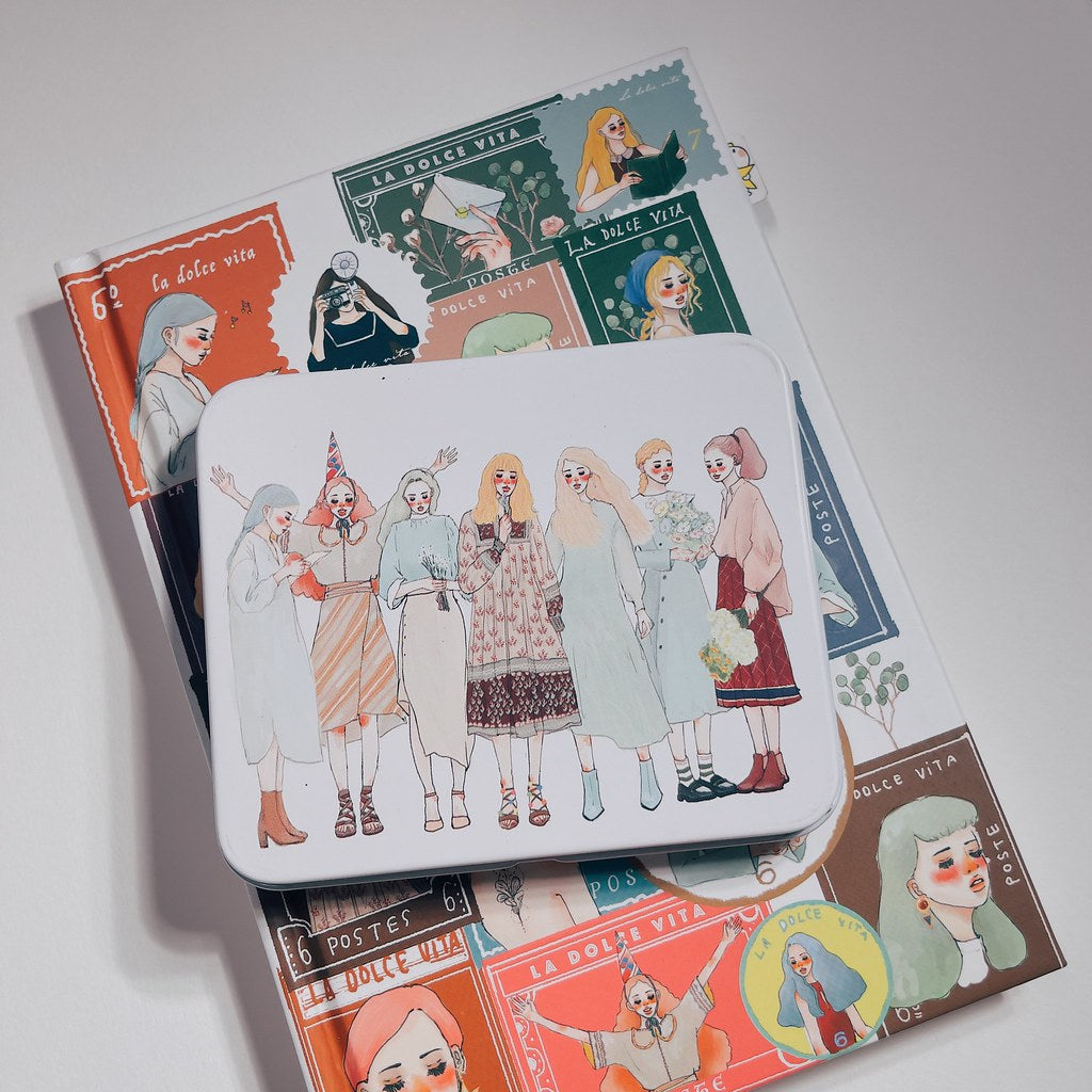 Dearest 30 pcs Sticker Set in a Metal Tin