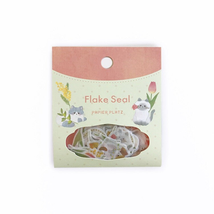 Flower Cat Flake Seal Stickers