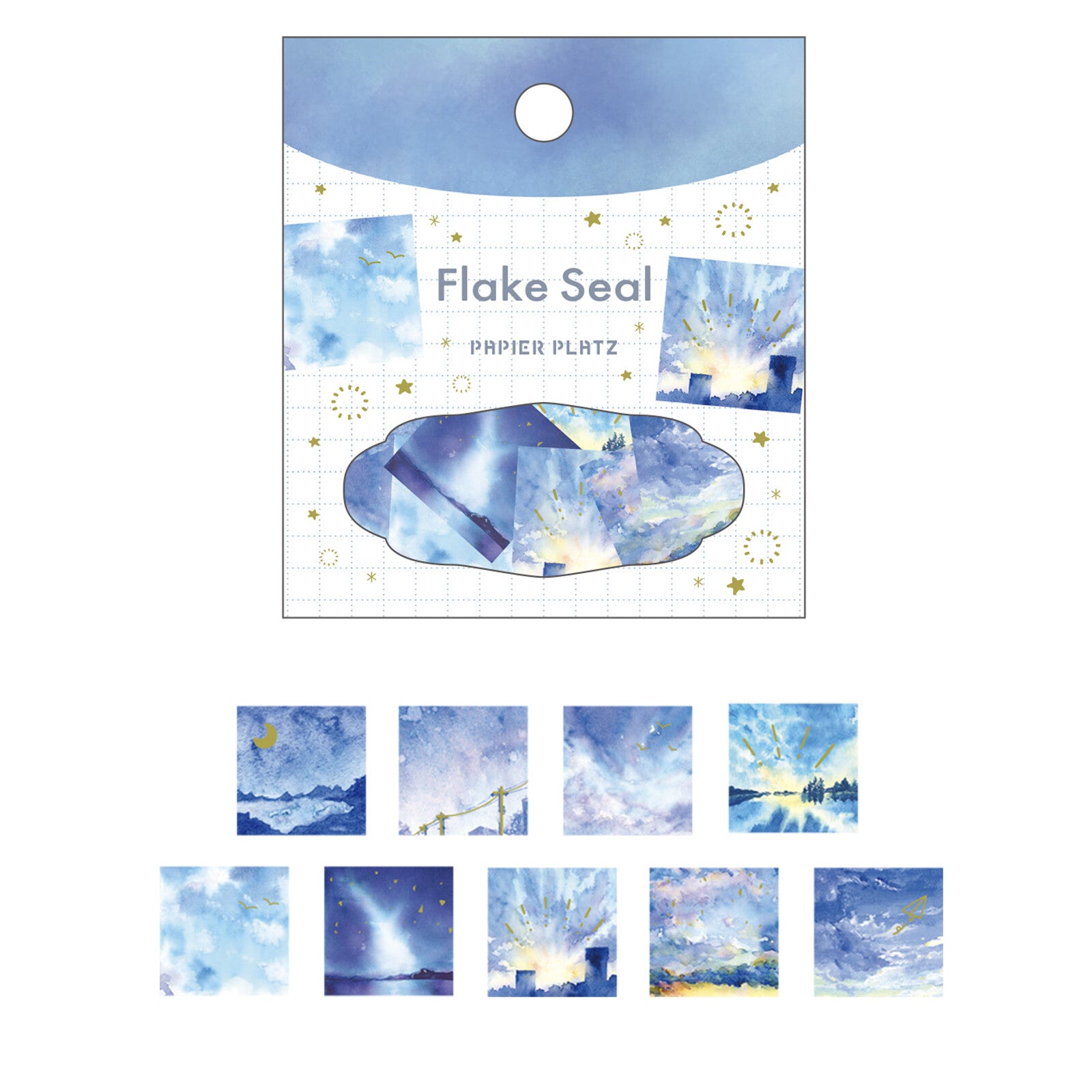Square Sky Flake Seal Stickers