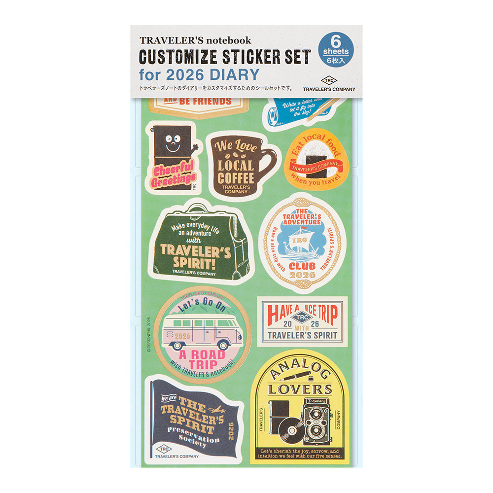 Traveler's Notebook 2026 Diary Customize Sticker set