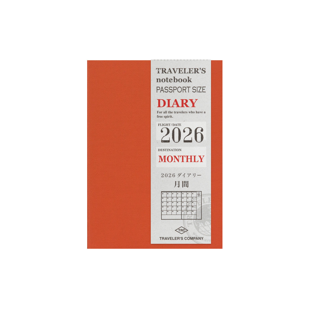 Traveler's Notebook 2026 Monthly Diary Passport Size