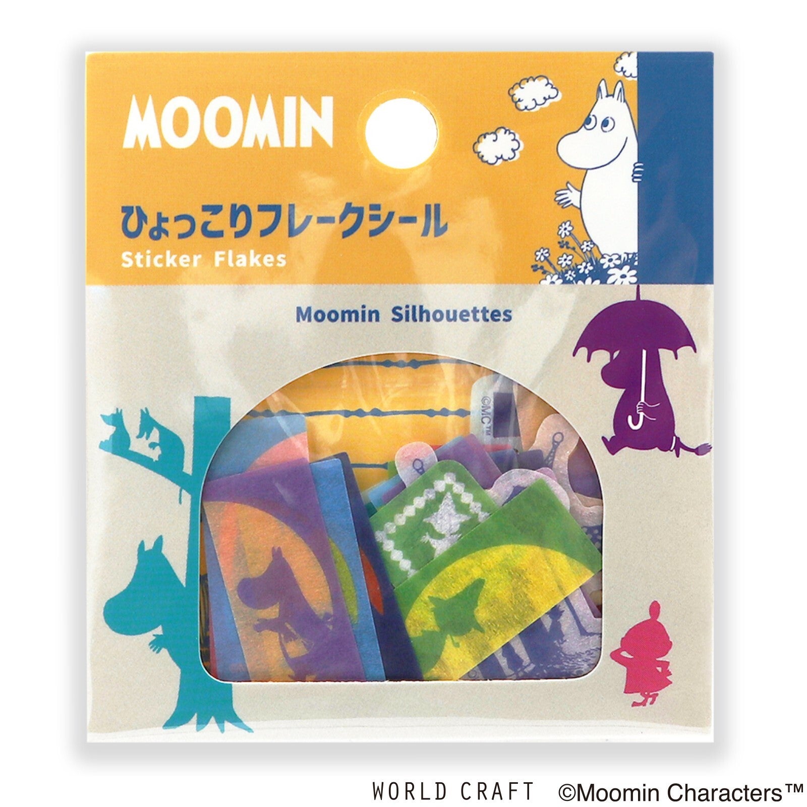 Muumi Washi Deco Sticker Flakes Silhouette