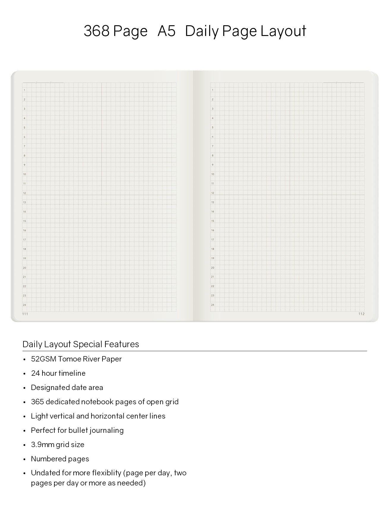 A5 Notebook (368 pages) Aster (Light Purple) Tomoe River