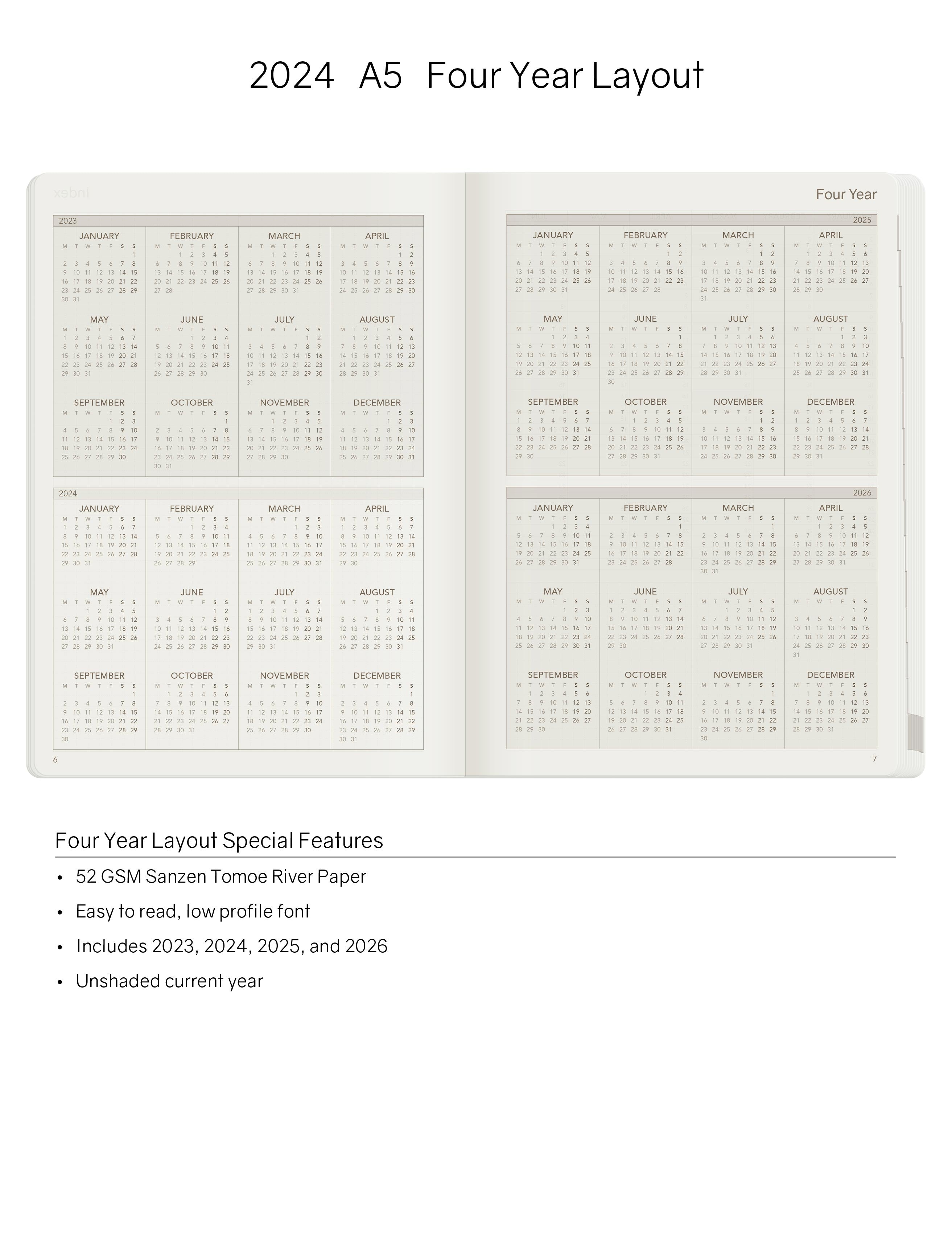 2024 A5 Weekly Planner -Wild Berry (Bordeaux)- 52gsm Tomoe River Paper (All in One Unstacked)