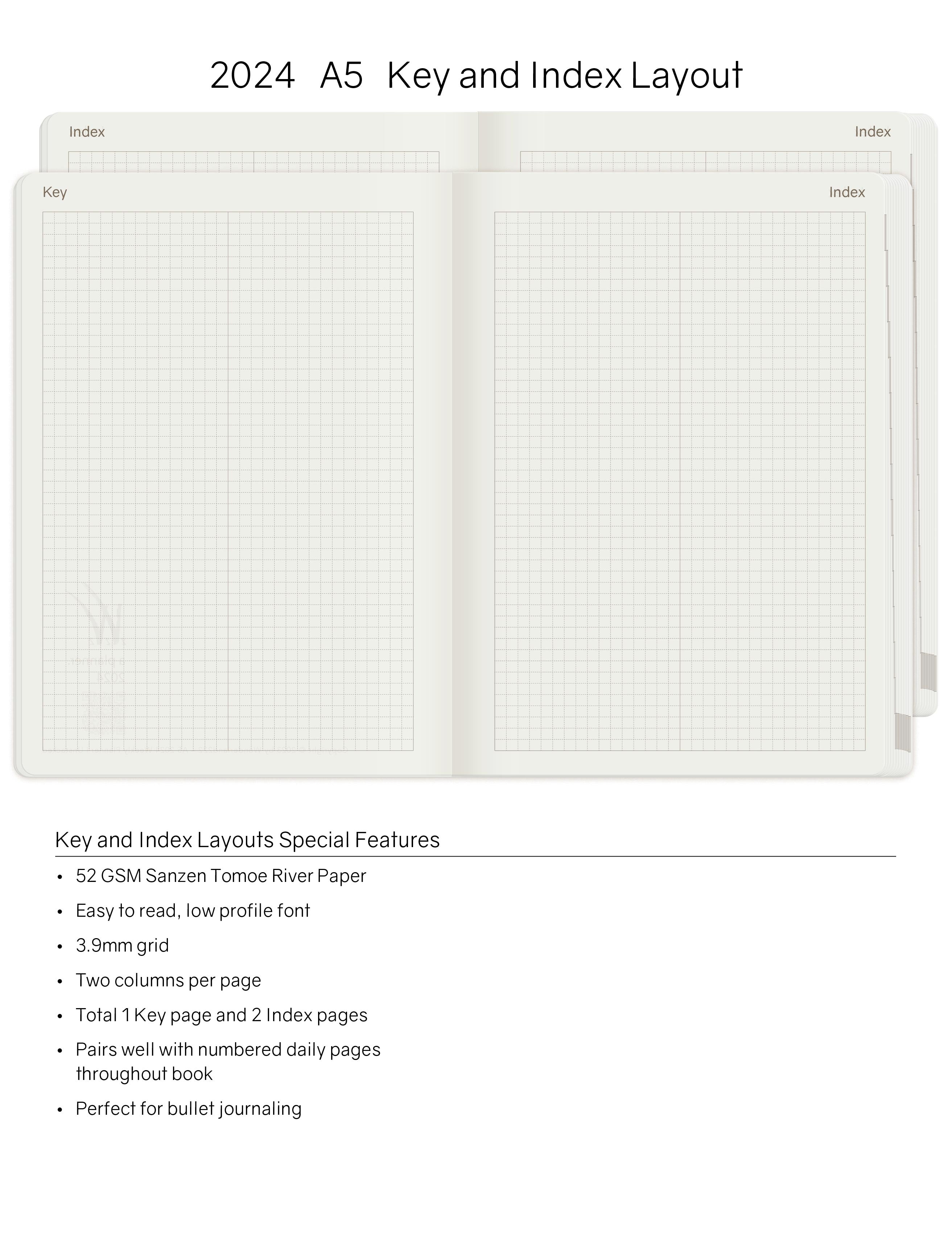 2024 A5 Weekly Planner -Alpine Lake (Blue)- 52gsm Tomoe River Paper (All in One Unstacked)