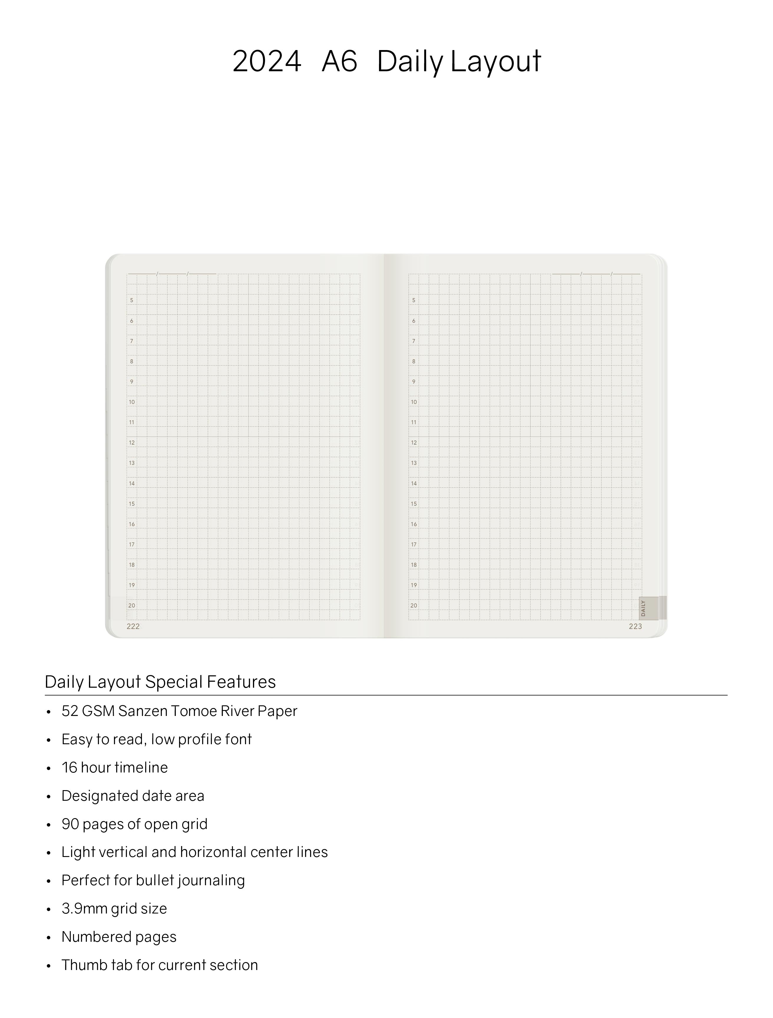 2024 A6 Weekly Planner - Evergreen (Dark Green)- 52gsm Tomoe River Paper (Stacked Weekends)