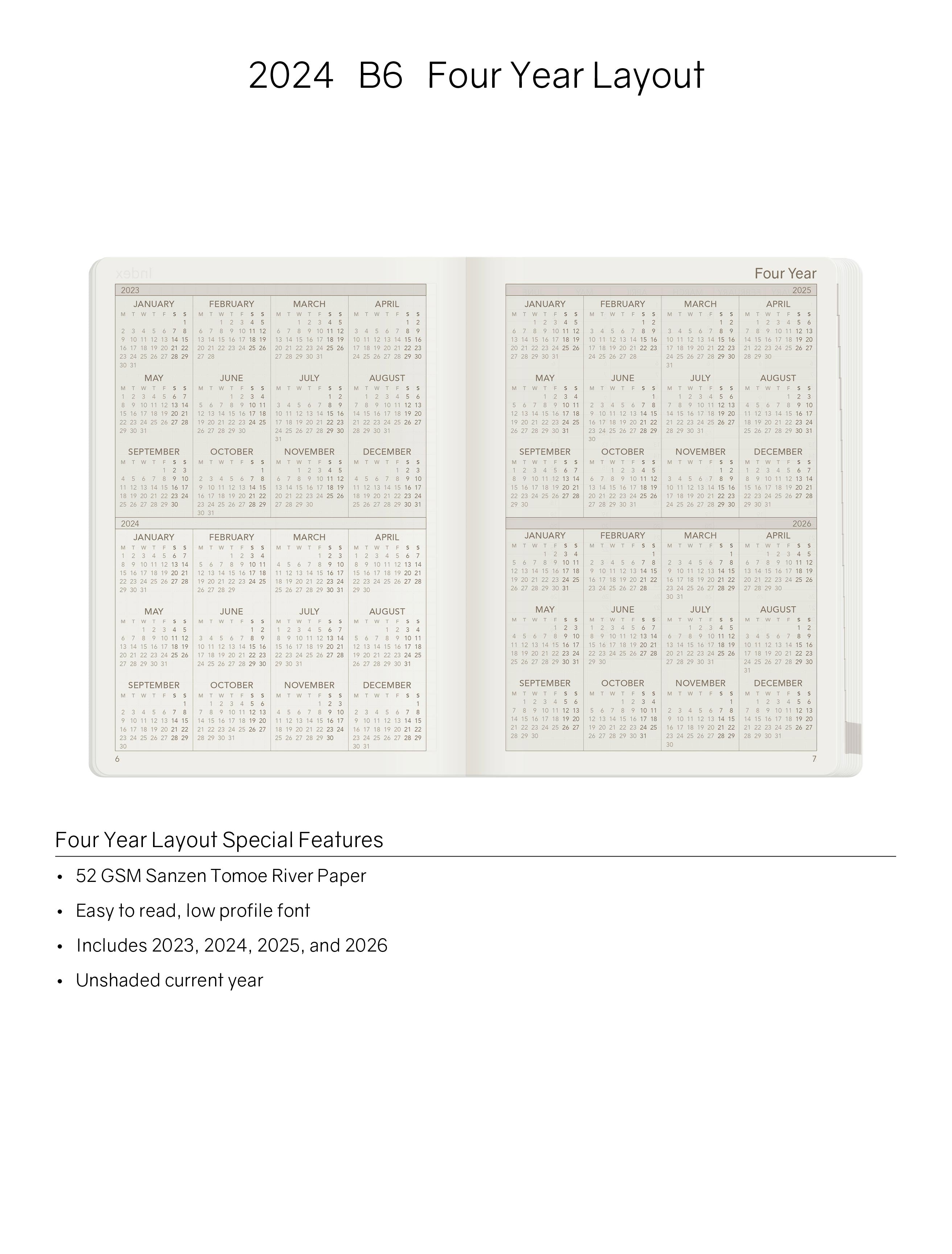 2024 B6 Weekly Planner -Evergreen (Dark Green) - 52gsm Tomoe River Paper (All in One)