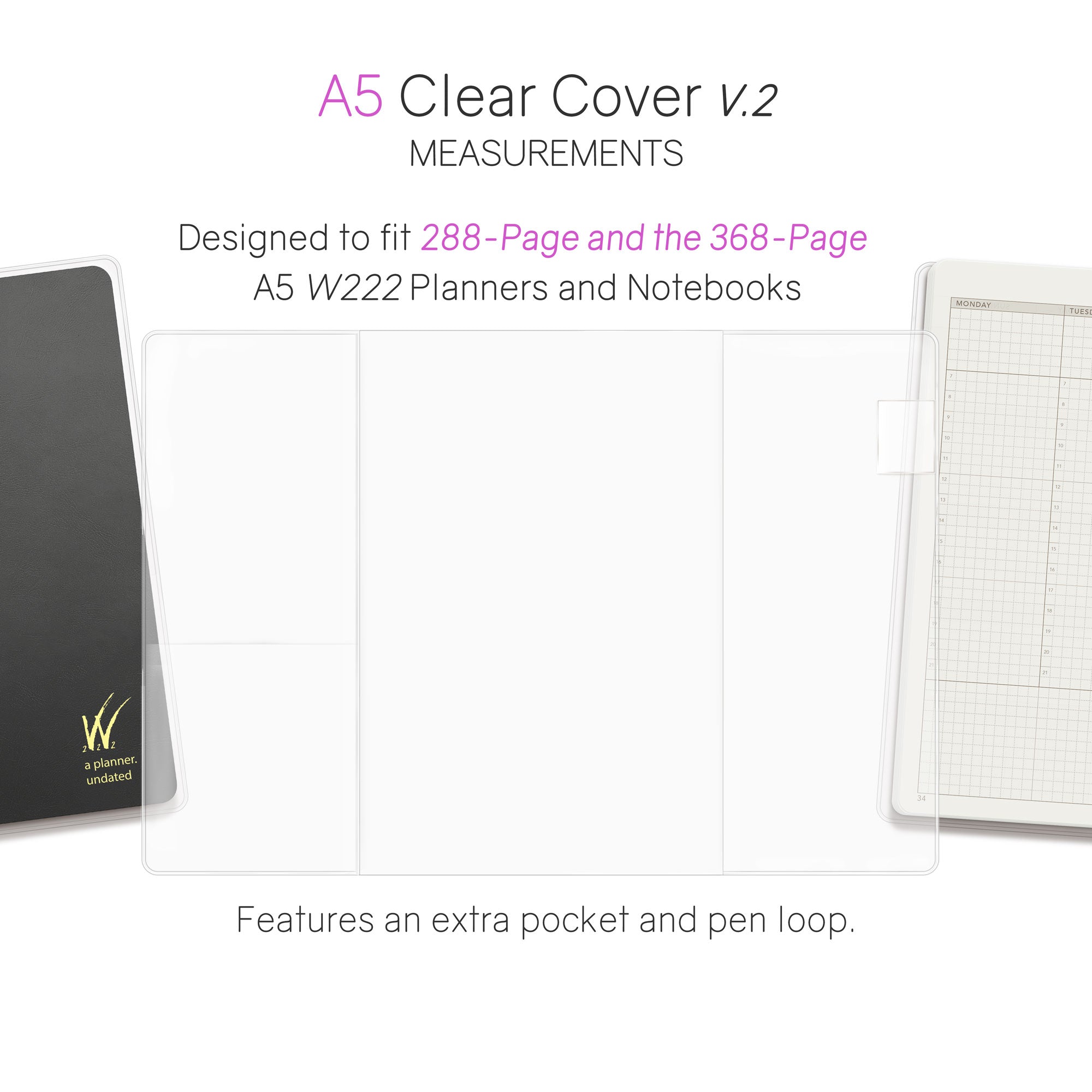 Vinyl Clear Cover A5 (288pg Planner / 368 page Notebook)