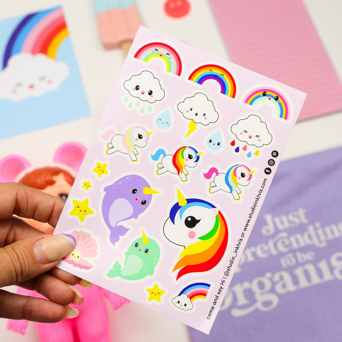 Vinyylitarra-arkki Unicorn Narwhal Rainbow