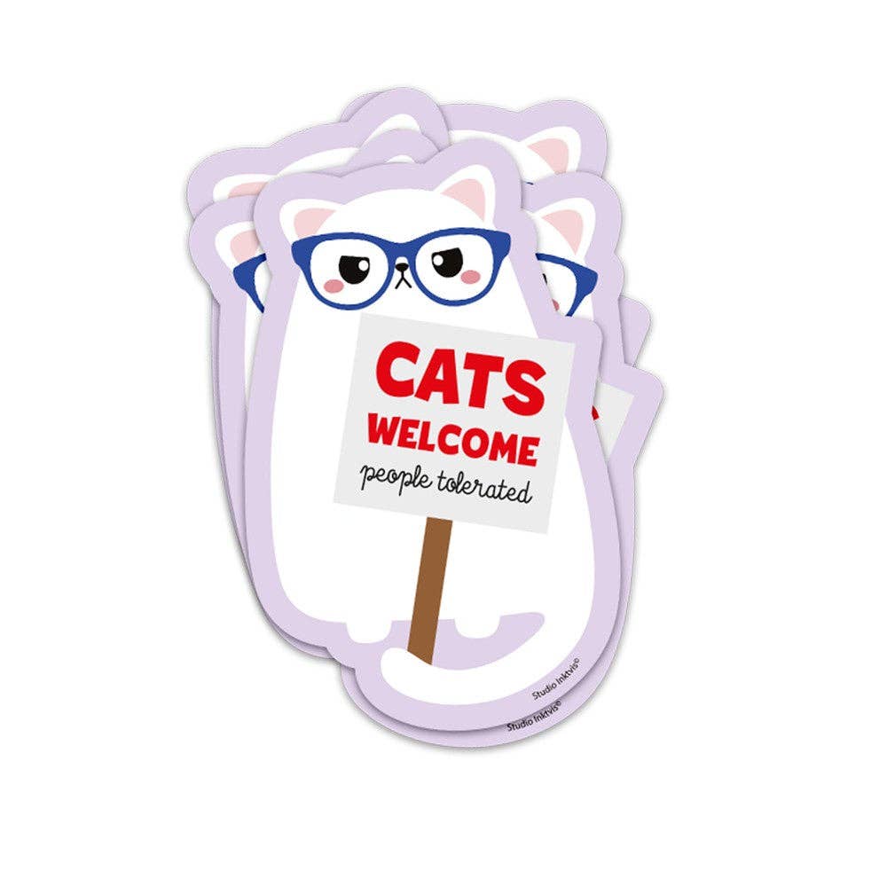 Vinyl Sticker Cats Welcome People Tolerate