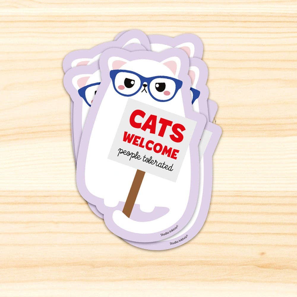 Vinyl Sticker Cats Welcome People Tolerate
