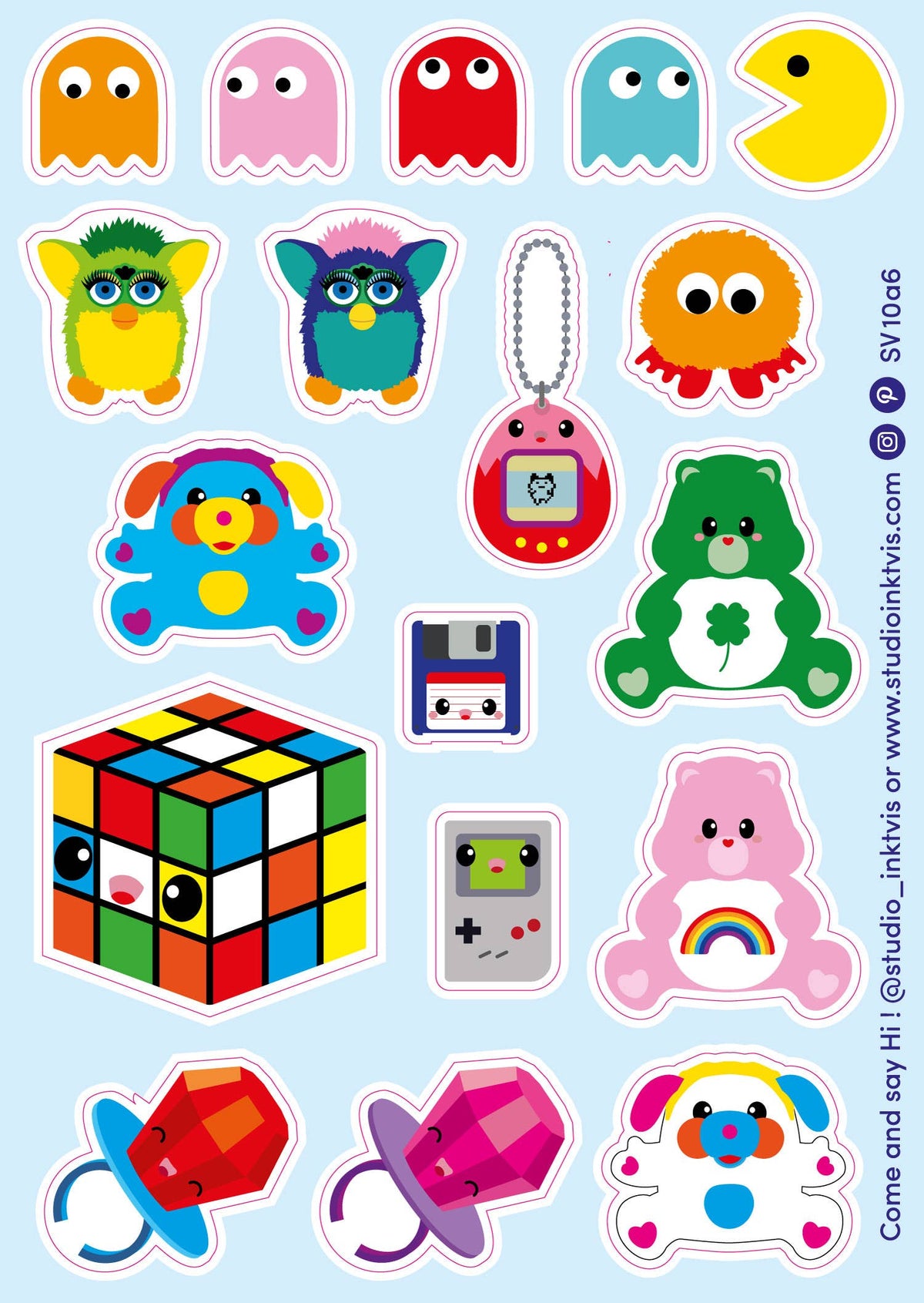 Vinyl Sticker Sheet 80s & 90s