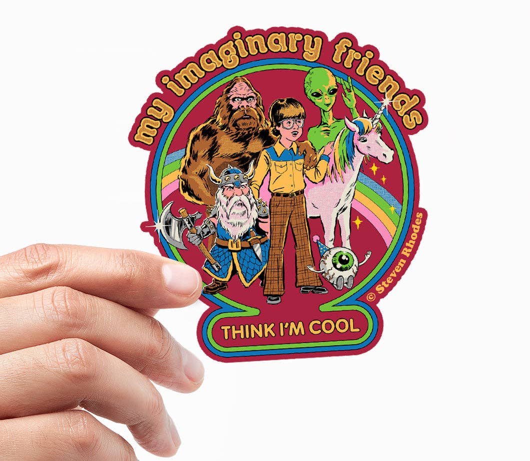 Steven Rhodes Vinyl Sticker My Imaginary Friends Think I'm Cool