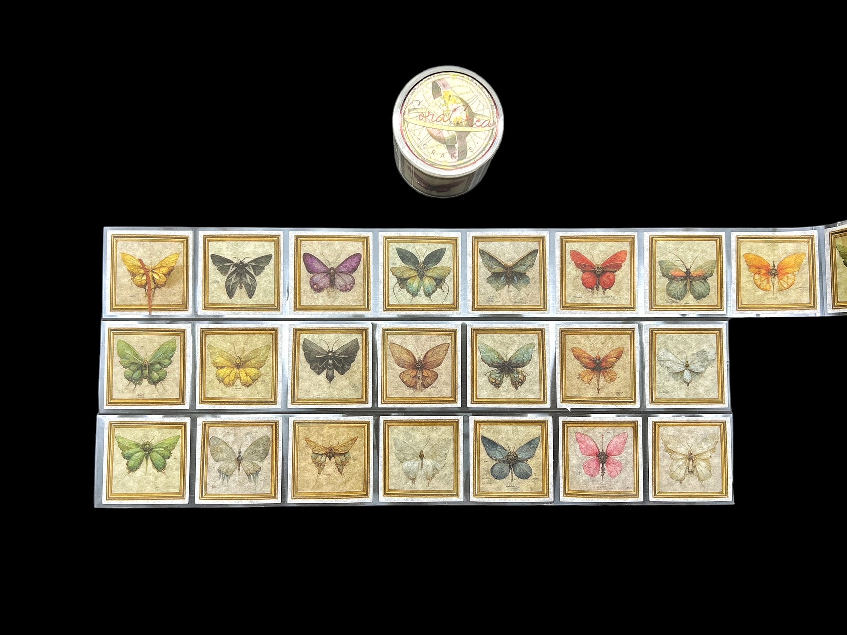 CoraCreaCrafts Butterflies Labels Sticker Roll