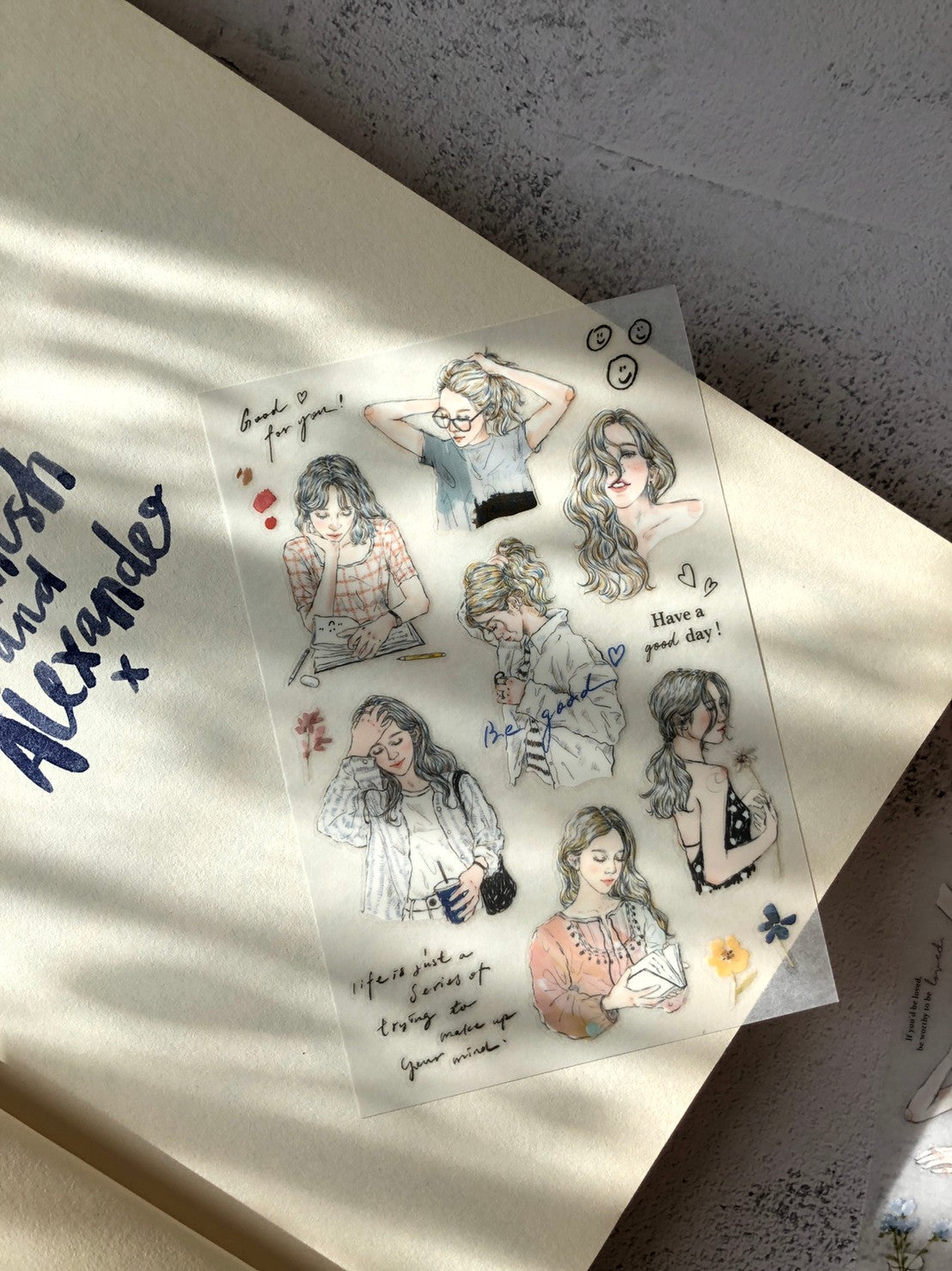 Sketch Girl Transfer Stickers - 2 sheets